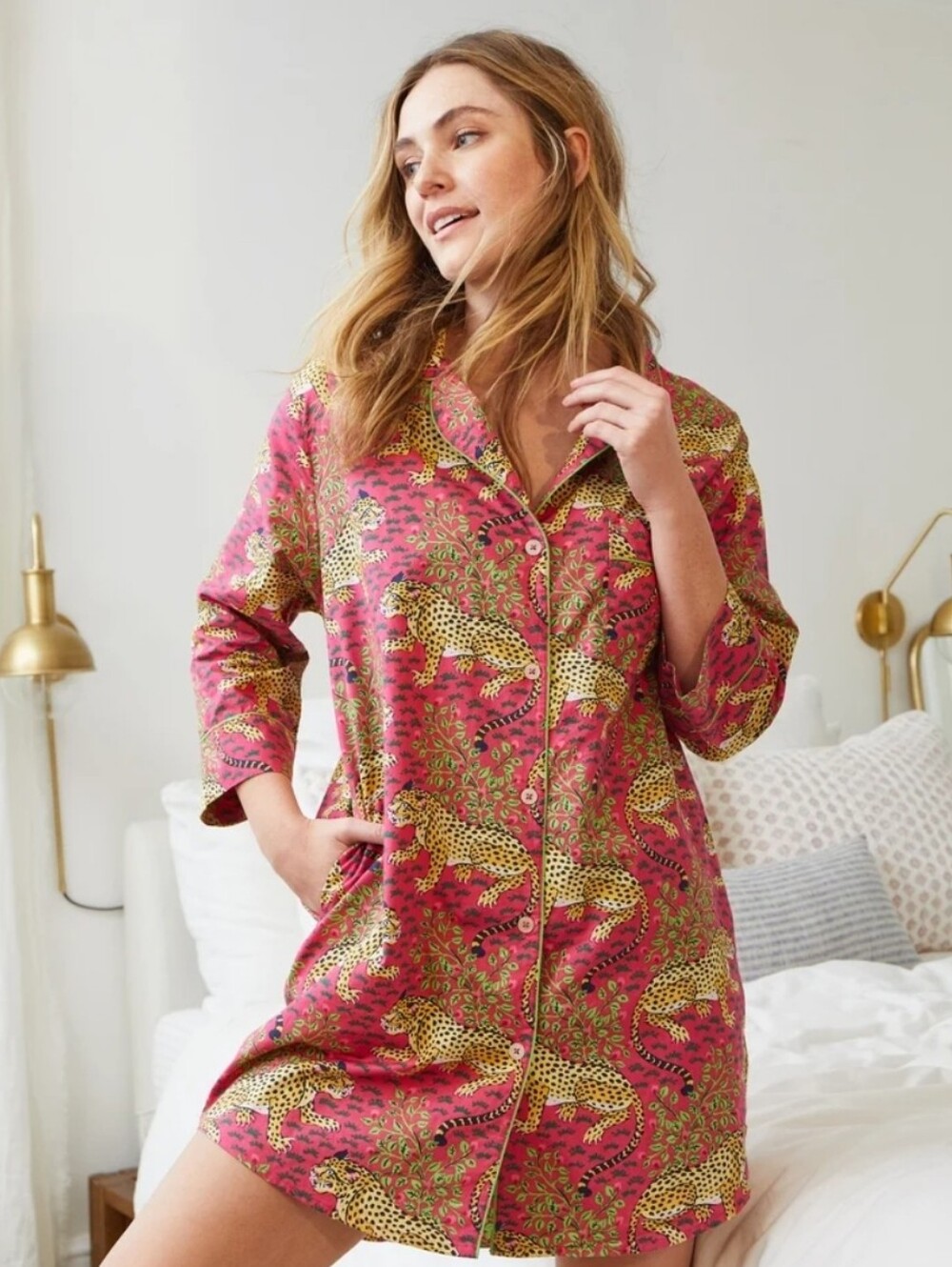 PRINTFRESH Sleep Shirt in Bagheera Relaxed Fit